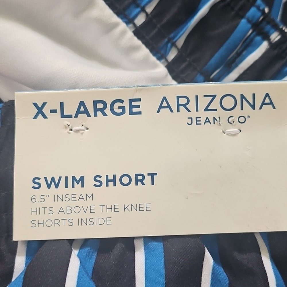 Arizona Striped Swim Shorts with 6.5" Inseam NWT - Picture 8 of 9